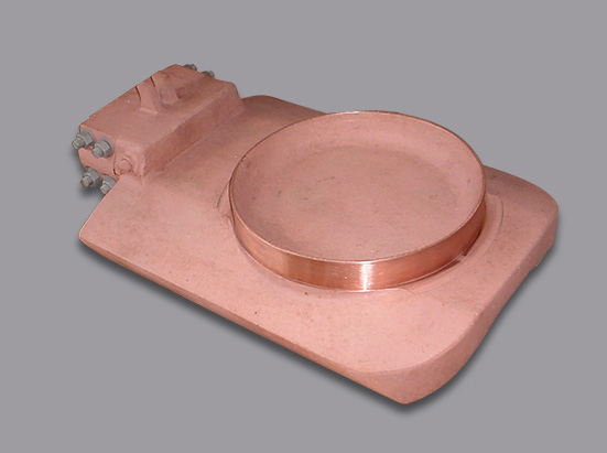 High conductivity cast copper contact clamps with water channels core cast.